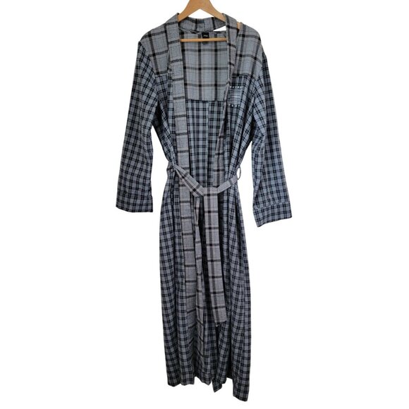 Savage x Fenty Remixed Plaid Belted Long Men's Robe Sz S - Picture 1 of 10